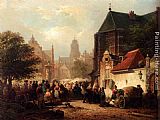 A Market Day In Zaltbommel by Elias Pieter van Bommel